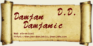 Damjan Damjanić vizit kartica